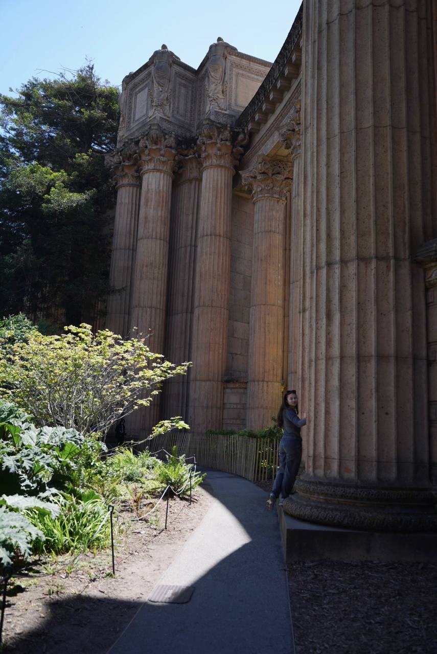 A view of the Palace walkway and stone columns